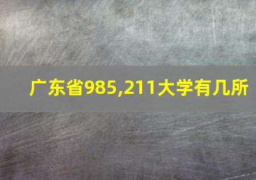 广东省985,211大学有几所