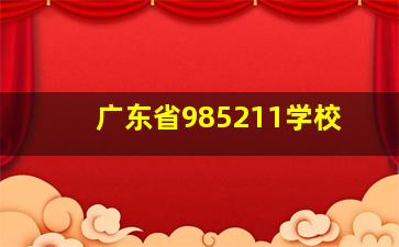 广东省985211学校