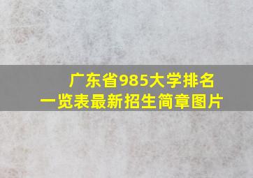 广东省985大学排名一览表最新招生简章图片