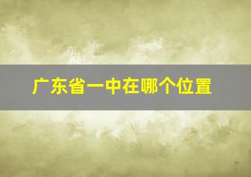 广东省一中在哪个位置