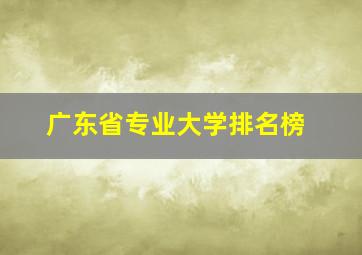 广东省专业大学排名榜