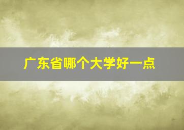 广东省哪个大学好一点