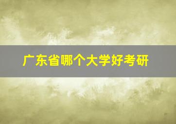 广东省哪个大学好考研