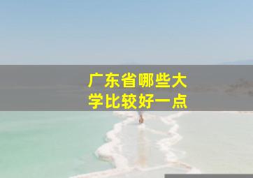 广东省哪些大学比较好一点