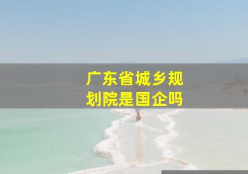 广东省城乡规划院是国企吗