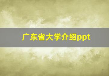 广东省大学介绍ppt