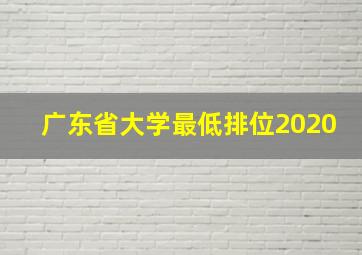 广东省大学最低排位2020