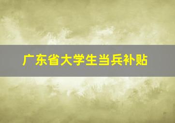 广东省大学生当兵补贴