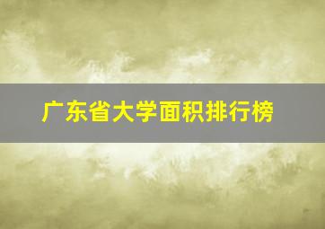 广东省大学面积排行榜