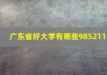 广东省好大学有哪些985211