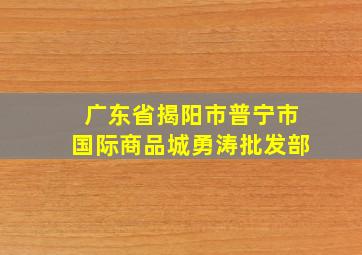 广东省揭阳市普宁市国际商品城勇涛批发部