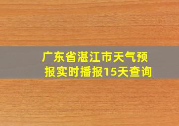 广东省湛江市天气预报实时播报15天查询