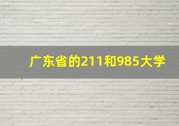 广东省的211和985大学