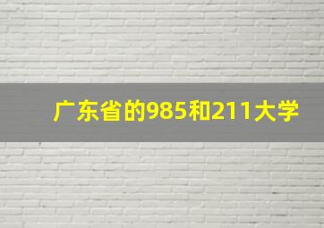 广东省的985和211大学