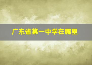 广东省第一中学在哪里