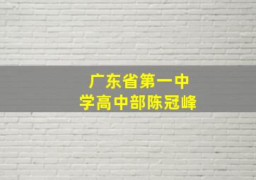 广东省第一中学高中部陈冠峰