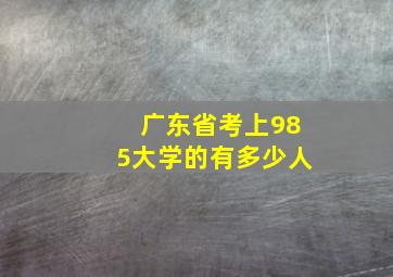 广东省考上985大学的有多少人