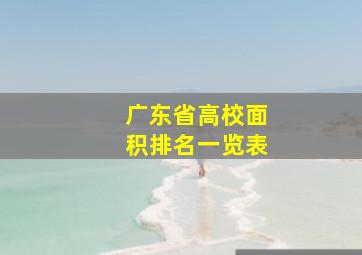 广东省高校面积排名一览表