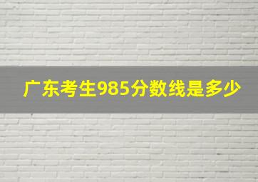 广东考生985分数线是多少