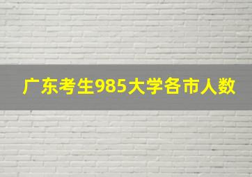 广东考生985大学各市人数