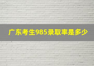 广东考生985录取率是多少