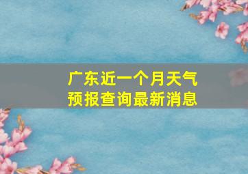 广东近一个月天气预报查询最新消息