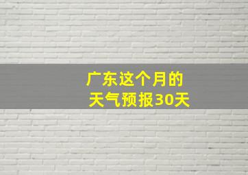 广东这个月的天气预报30天