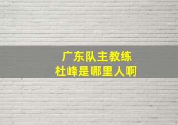 广东队主教练杜峰是哪里人啊