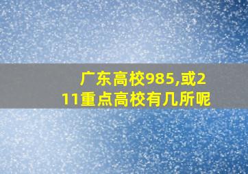 广东高校985,或211重点高校有几所呢