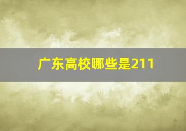 广东高校哪些是211