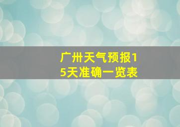 广卅天气预报15天准确一览表