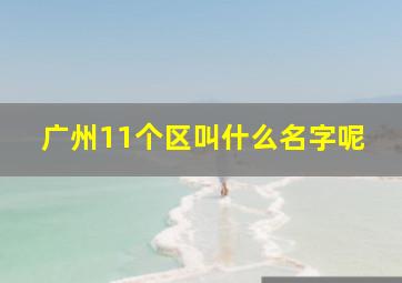 广州11个区叫什么名字呢