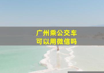 广州乘公交车可以用微信吗