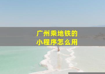 广州乘地铁的小程序怎么用