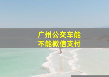 广州公交车能不能微信支付