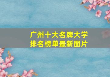 广州十大名牌大学排名榜单最新图片