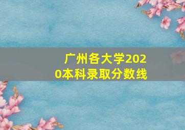 广州各大学2020本科录取分数线