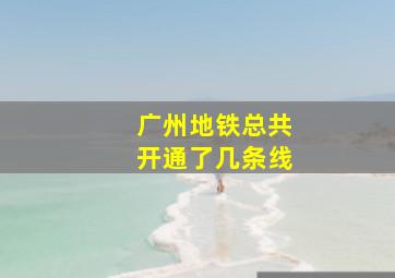 广州地铁总共开通了几条线