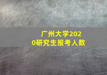 广州大学2020研究生报考人数