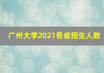 广州大学2021各省招生人数