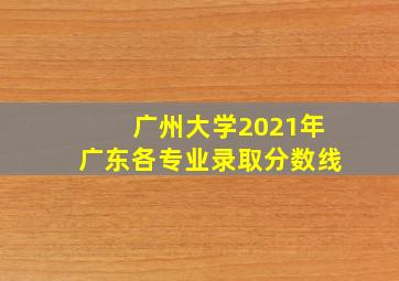 广州大学2021年广东各专业录取分数线