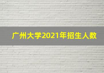 广州大学2021年招生人数