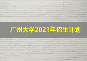 广州大学2021年招生计划