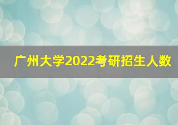 广州大学2022考研招生人数