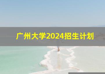 广州大学2024招生计划