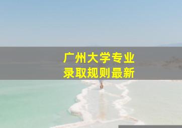 广州大学专业录取规则最新