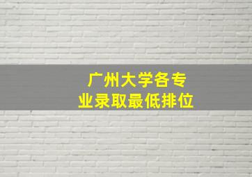 广州大学各专业录取最低排位