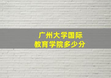 广州大学国际教育学院多少分