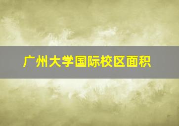 广州大学国际校区面积