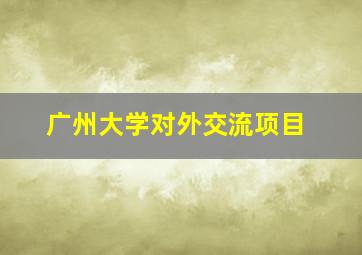 广州大学对外交流项目